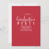 Invitation Graduation Photo Calligraphie Script Cardinal Roug (Dos)