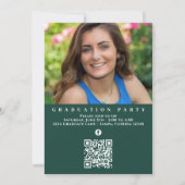Invitation Graduation Photo Calligraphie Script Dark Green (Dos)