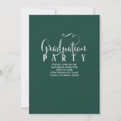 Invitation Graduation Photo Calligraphie Script Dark Green (Dos)