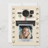 Invitation Graduation Photo Collage Vintage Boho Trendy  (Devant)