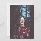 Invitation Graduation photo de script noir moderne (Dos)