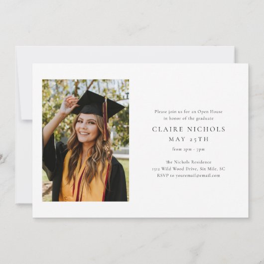 Invitation Graduation photo horizontale moderne (Dos)