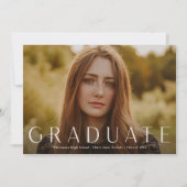 Invitation Graduation photo horizontale moderne (Devant)