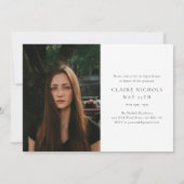 Invitation Graduation photo horizontale moderne (Dos)