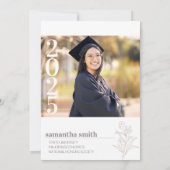 Invitation Graduation photo minimaliste moderne (Dos)