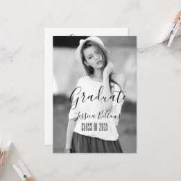 Invitation Graduation photo minimiliste moderne