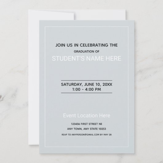 Invitation Graduation Photo moderne (Dos)