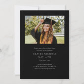 Invitation Graduation photo moderne en noir et blanc vertical (Dos)