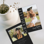 Invitation Graduation photo moderne en noir et blanc vertical