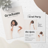 Invitation Graduation photo moderne rétro