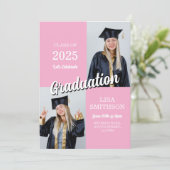 Invitation Graduation Photo Party Moderne Simple (Debout devant)