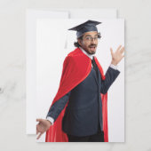 Invitation Graduation Photo Party Moderne Simple Mens (Dos)