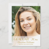 Invitation Graduation Photo Red Gold Script 2023 Grad Party (Devant)
