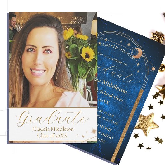 Invitation Graduation Photo Soirée Fête des étoiles