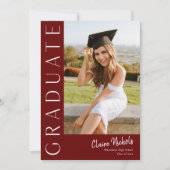 Invitation Graduation photo verticale moderne (Devant)