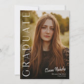 Invitation Graduation photo verticale moderne (Devant)