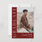 Invitation Graduation photo verticale moderne (Devant)