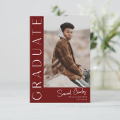 Invitation Graduation photo verticale moderne (Debout devant)