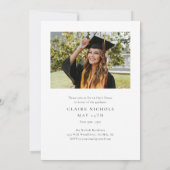 Invitation Graduation photo verticale moderne (Dos)