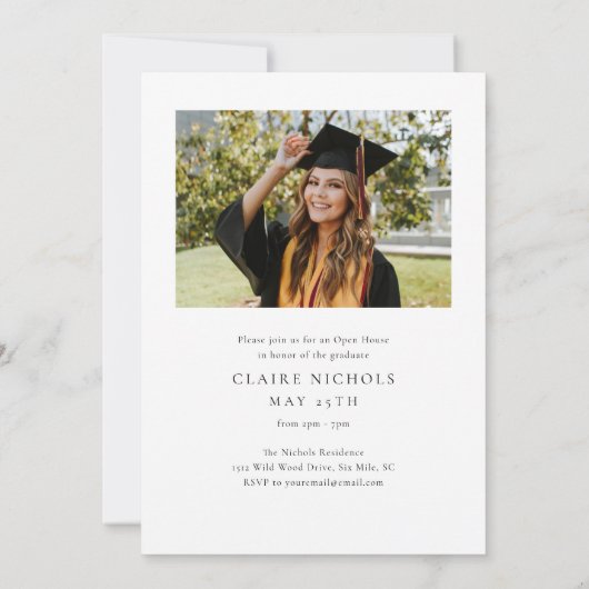 Invitation Graduation photo verticale moderne (Dos)
