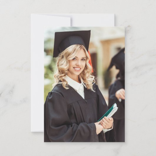 Invitation Graduation Photo White Gold Class of 2022 Invitati (Dos)