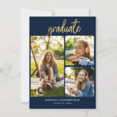 Invitation Graduation Photos Marine Blue Moderne Grad Party (Devant)
