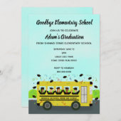 Invitation Graduation Primaire de l'école Bus Party (Devant / Derrière)