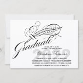 Invitation Graduation Quill de la plume de script (Devant)