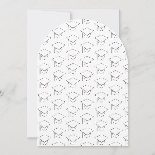 Invitation Graduation Retro Noir et Blanc Arché Personnalisé (Dos)