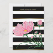 Invitation Graduation Rose Daisies noir dentelle Blanche rayu (Dos)