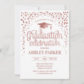 Invitation Graduation - Rose Gold White (Devant)