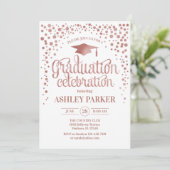 Invitation Graduation - Rose Gold White (Debout devant)