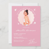 Invitation Graduation rose moderne et rétro (Dos)