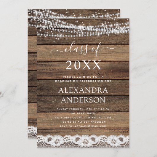 Invitation Graduation Rustic Farmhouse 2022 (Devant / Derrière)