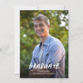 Invitation Graduation rustique BBQ Bleu photo (Dos)