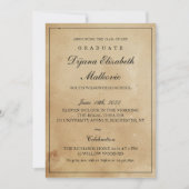 Invitation Graduation rustique classique (Devant)