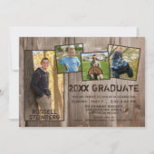 Invitation Graduation Rustique Pays Bois 5 Photo (Devant)