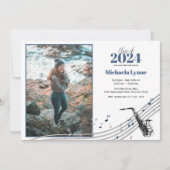 Invitation Graduation Saxophone Marching Band avec photo (Devant)