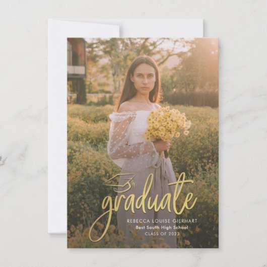Invitation Graduation Script Photo Grad Open House (Devant)