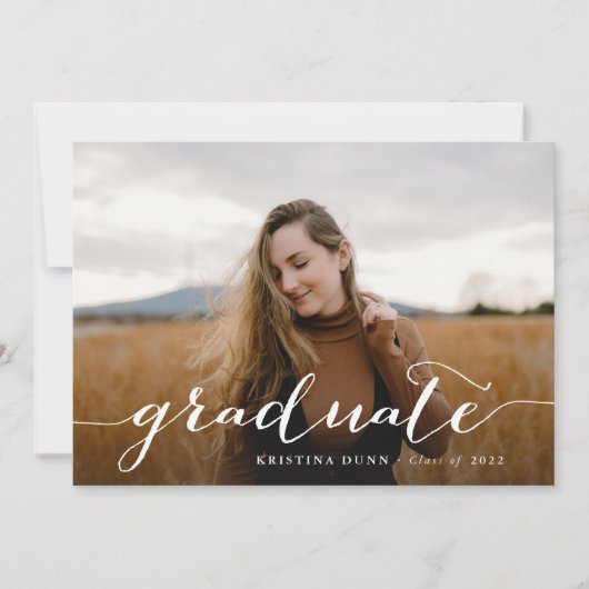 Invitation Graduation Script Photo Party recto verso (Devant)