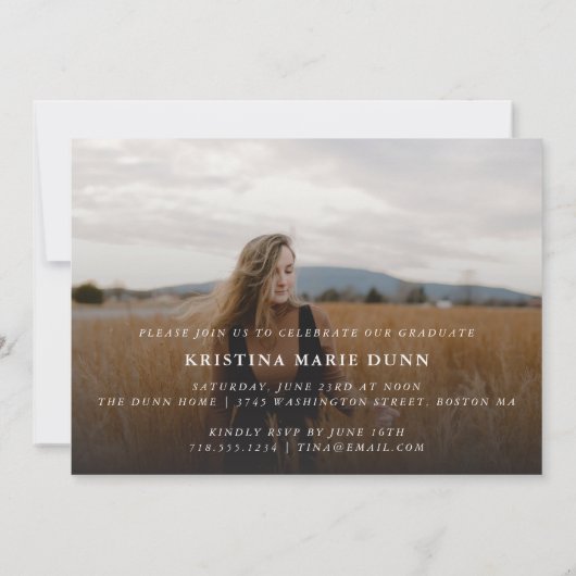 Invitation Graduation Script Photo Party recto verso (Dos)