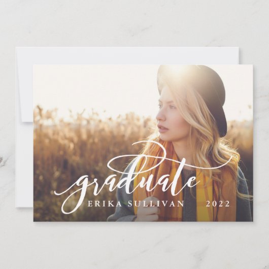 Invitation Graduation Script Photo Party recto verso (Devant)