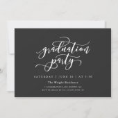 Invitation Graduation Script Simple 3 Photo Collage Party Inv (Dos)