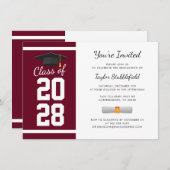 Invitation Graduation Simple 2025 Script Grad Party (Devant / Derrière)