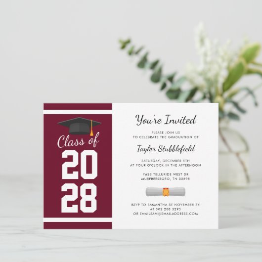 Invitation Graduation Simple 2025 Script Grad Party (Debout devant)