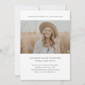 Invitation Graduation simple Casquette et photo Tassel (Dos)