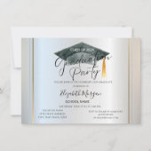 Invitation Graduation simple de cadre Cap Argent Graduation (Devant)