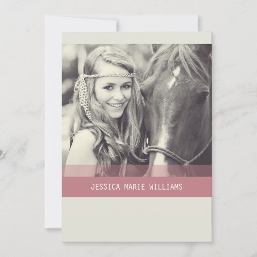 Invitation Graduation simple de Chevron | Rouge (Devant)