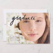 Invitation Graduation simple de script photo (Devant)