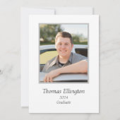 Invitation Graduation simple en noir et blanc (Dos)